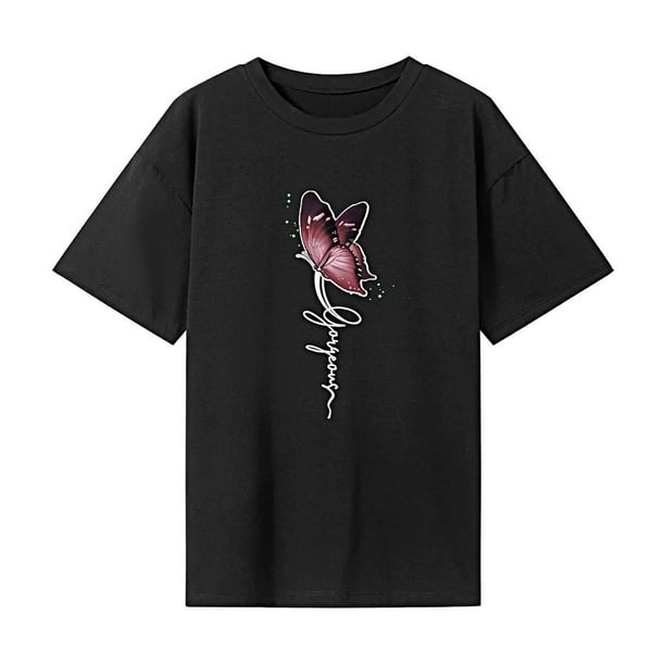 Camiseta para mujer Verano Activewear Ropa deportiva Camiseta con cuello redondo para trabajo Viajes SG