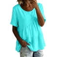 thumbnail image 2 of Oversized Tshirts for Women Oversized Peplum Solid Loose Casual Blouse Summer Clothes for Women, 2 of 4