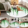 thumbnail image 6 of Green Eucalyptus Leaves Round Living Room Rugs 6 ft, Summer Watercolor Plants Washable Area Rug with Non-Slip Sturdy Edge Binding Round Carpet for Kitchen Office Bedroom, 6 of 9