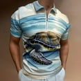 thumbnail image 2 of Turtle Beach Men Zipper T-shirt Summer Casual Short Sleeve T-shirt Top, 2 of 7