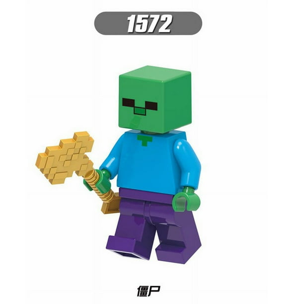 My World Minifigures Steve Alex Zombie Iron Golem Enderman Model Building Blocks Diy Toys Gifts