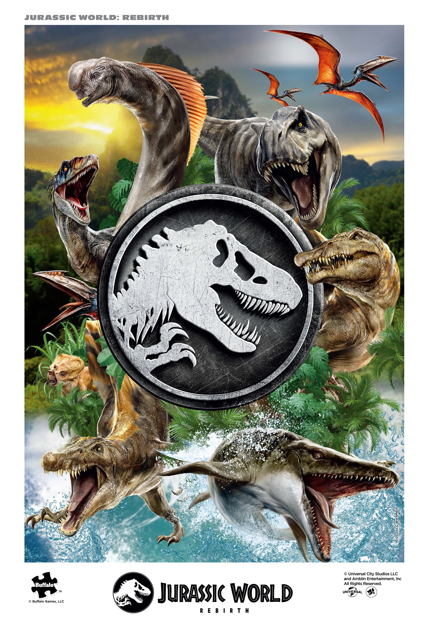 Puzzle entrecroisé de 500 pièces Buffalo Games Jurassic World Rebirth pour adultes de 14 ans et plus