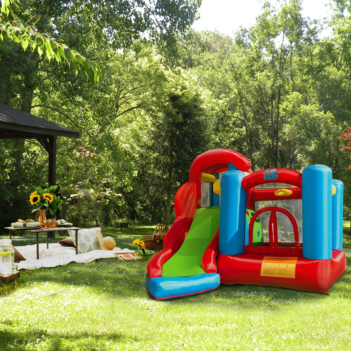 LLNN Inflatable Bounce House with Blower Play Houses for Outside Kids Party Theme Contribute to Physical and Mental Health Play Gifts Give Kids
