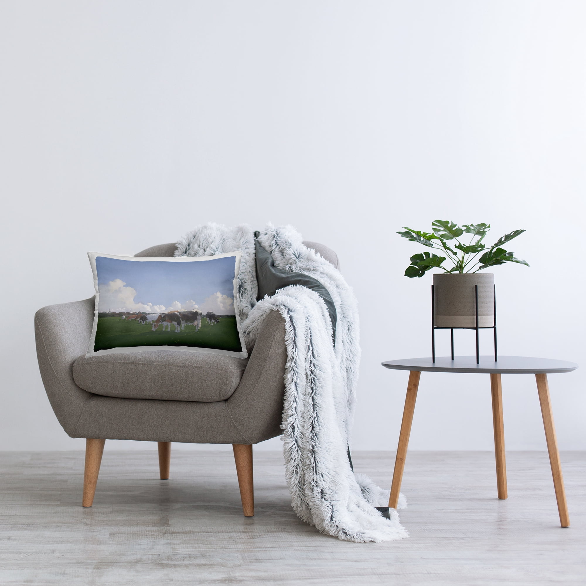 Stupell Industries Grazing Cattle with Low Clouds Decorative Printed Throw Pillow Design by Jan Voerman .