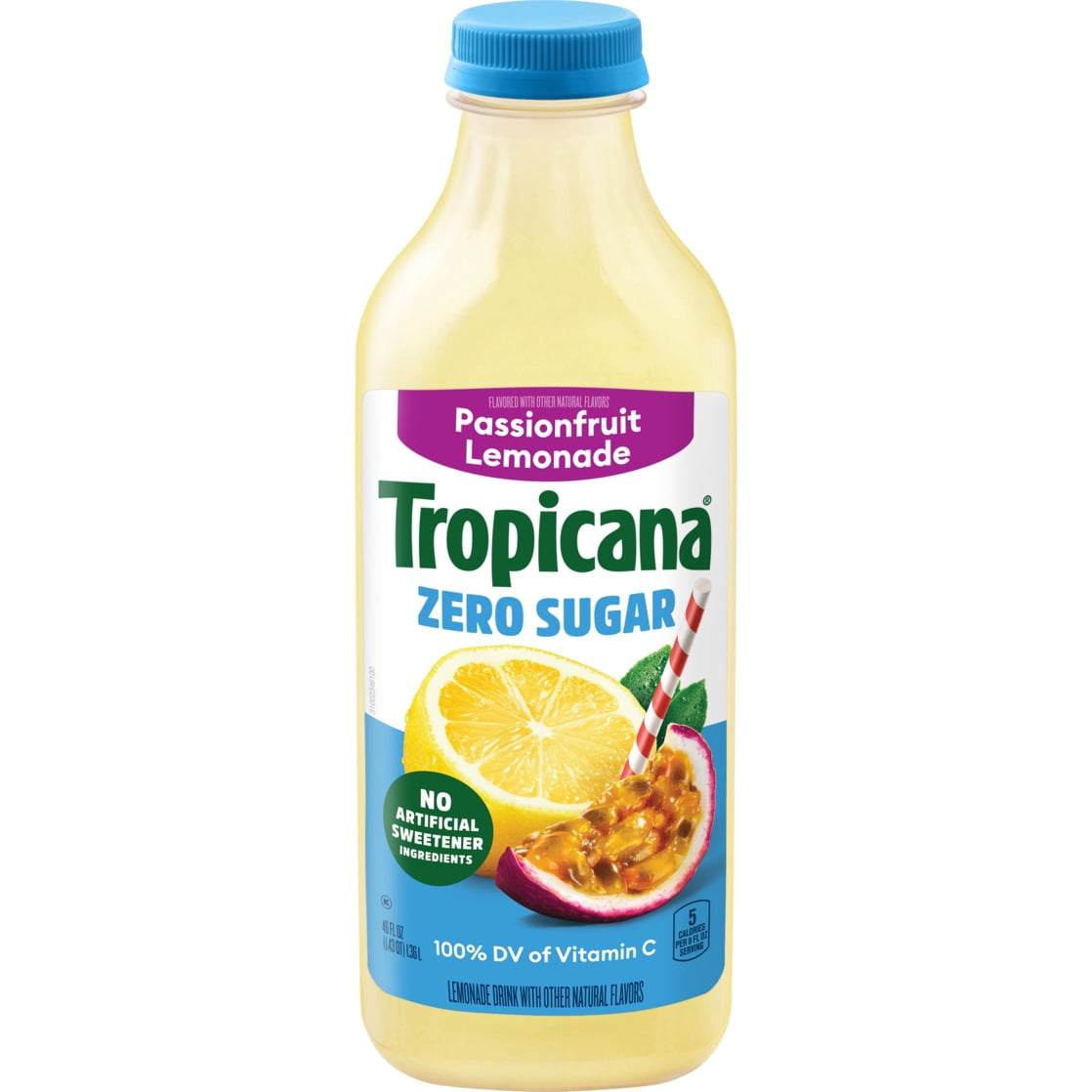 Tropicana Zero Sugar Passionfruit Lemonade, 46 fl oz Bottle