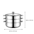 thumbnail image 4 of LEEYNEERSteamer Pot Cooking Steam Food Vegetable Momo Seafood Insert Pan Large Stainless Pots Steel Cookware Steaming Tier 3, 4 of 6