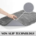 thumbnail image 5 of Bathroom Contour Rug Non Slip Bath Mat Water Absorbent Soft Microfiber Shaggy Bathroom Mat Machine Washable Bath Rug for Bathroom Thick Plush U Shape Toilet Rug (20 x 24, Dark Grey), 5 of 6