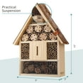 thumbnail image 2 of WILDLIFE FRIEND I Large Insect Hotel with bark roof Natural, Weatherproof, Insect House Made of Natural Wood for Bees, Ladybugs, lacewings, Butterflies, bee Hotel, Nesting aid for Hanging, 2 of 6