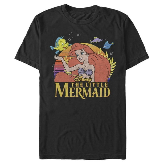 Men's The Little Mermaid Ariel Classic  Graphic Tee Black X Large