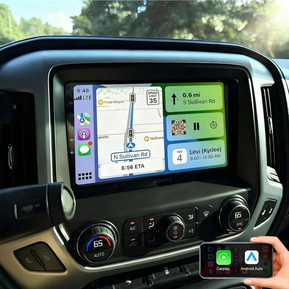 Gsuatey 4 64GB Android 15 Car Radio Stereo for Chevrolet Silverado 2014-2018, 10.1inch Touch Screen Head Unit with Wireless Carplay Android Auto Bluetooth GPS WiFi SWC