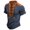 Grey, variant on T Shirts For Men Color Blocked Stand Up Collar Drawstring Open Collar Design V Neck Shirt For Men Casual And Comfortable Short Sleeve T Shirt Soft Comfort Tee Shirts