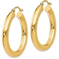 thumbnail image 2 of 10K Yellow Gold Polished 4mm Tube Hoop Earrings - 20mm, 2 of 6