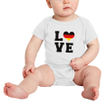thumbnail image 2 of Love Germany Flag Heart Boy Girl Bodysuits (White, 18-24 Months), 2 of 5