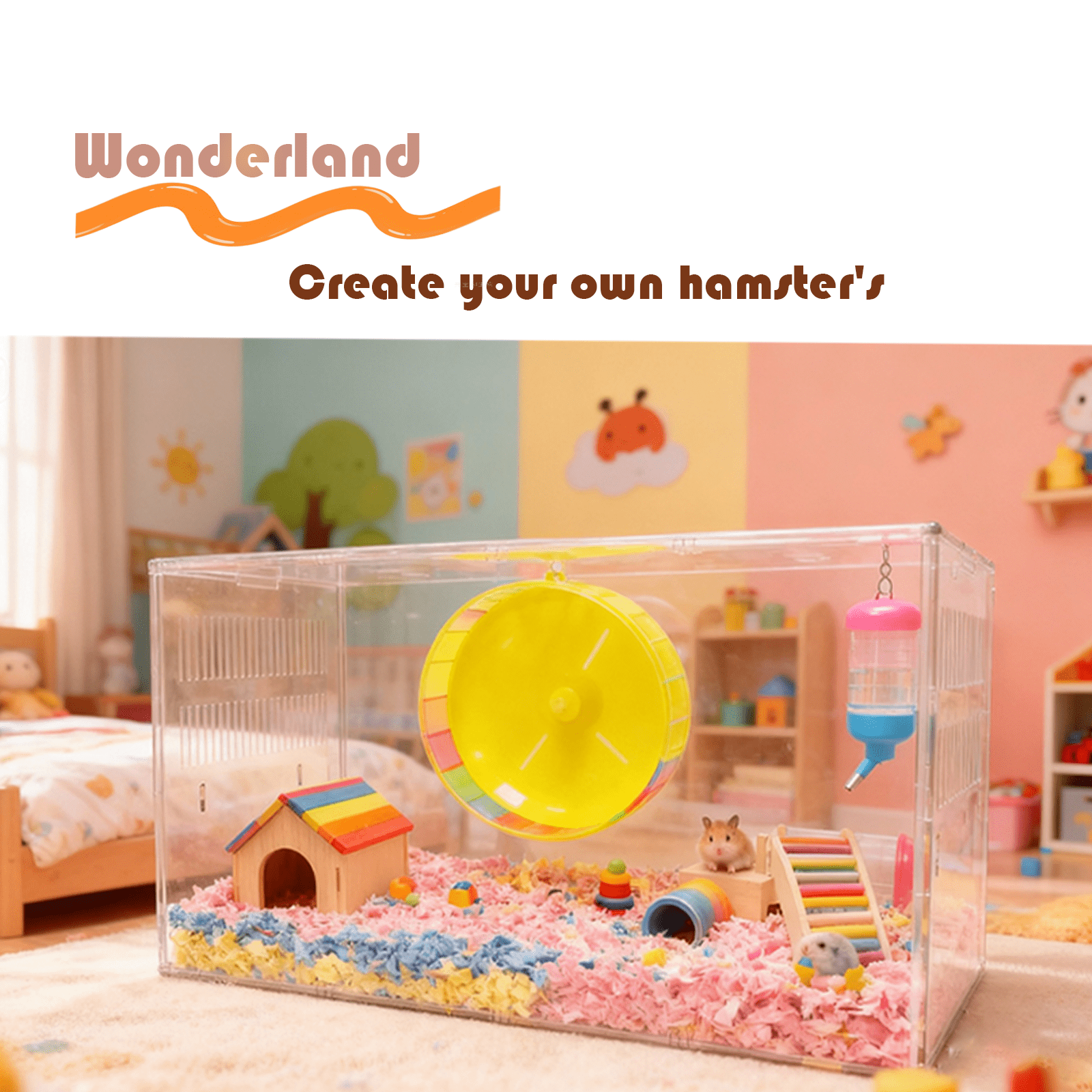 Transparent Large Hamster Cage 23.6x11.8x12.8 Inches, Easy Assembly Hamster House with Open-Style Design, Perfect for Syrian Hamsters, Dwarf Hamsters & Small Pets