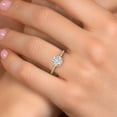 thumbnail image 4 of Gem Stone King 10K Yellow Gold White Moissanite and Lab Grown Diamond Engagement Ring for Women | 1.11 Cttw | Round 6MM | Gemstone Birthstone | Size 6, 4 of 7