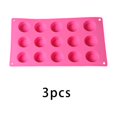 thumbnail image 4 of Yuarrent 3 uds. De bandejas de silicona para magdalenas, 15 cavidades, forma redonda, pastel de caramelo, gelatina, pudín, Chocolate, molde de Herramientas y accesorios para hornear, 4 of 6