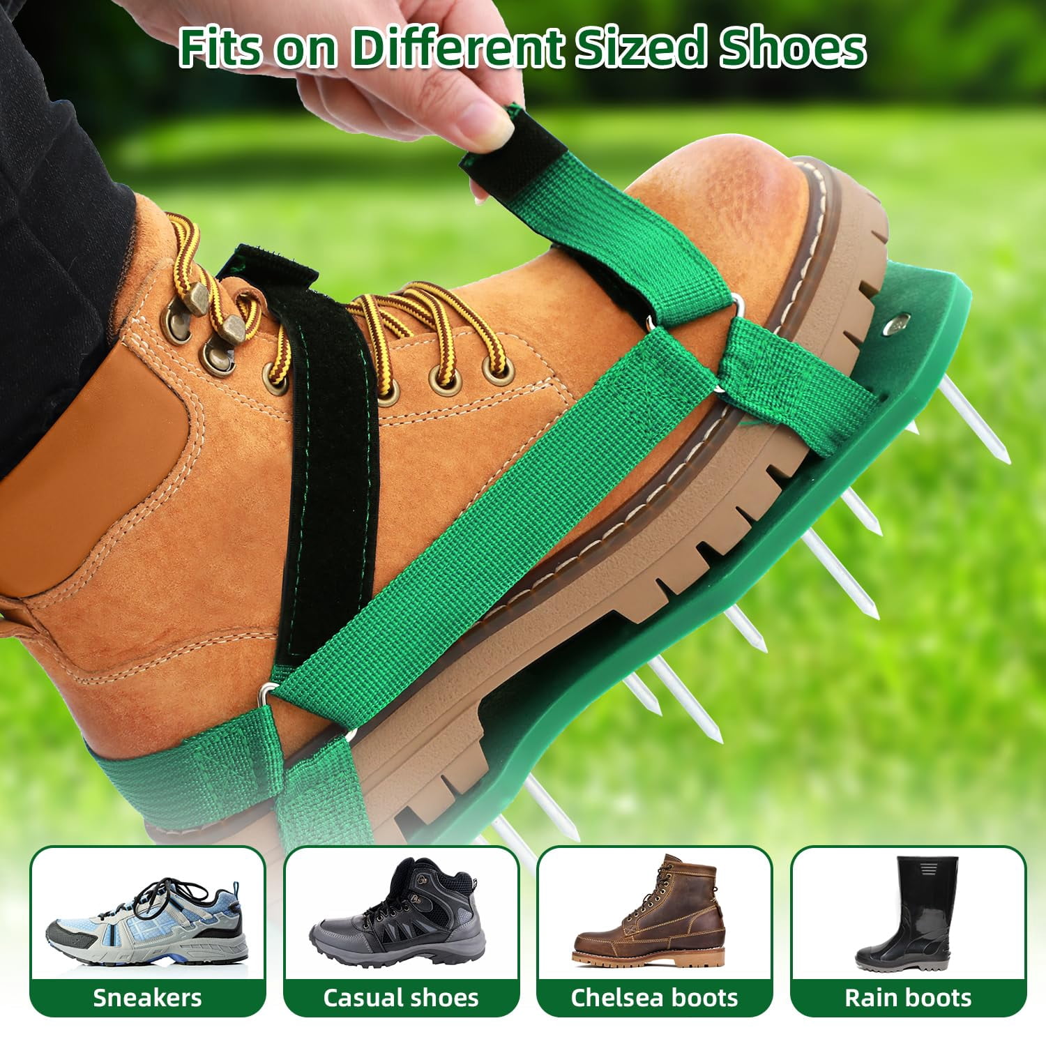 Lawn Aerator Shoes For Grass: Free-installation Aeration With Stainless Steel Shovel  Heavy Duty Spike Aerating Sandals Tool Yard Patio Garden