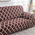 thumbnail image 4 of Shanna Stretch Sofa Slipcover Non Slip Couch Covers for 1 2 3 4 Seater and Sectional Couch, Sofa Furniture Protector(2 Seater,Brown Geometry), 4 of 12