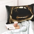 thumbnail image 4 of Zufioo Golden Lips Modern Sculpture Print Double-Sided Throw Pillow Cover, Pillow Protector Home Decor - With Hidden Zipper, Suitable for Bedroom, Living Room, Car Interior-20"x30", 4 of 6