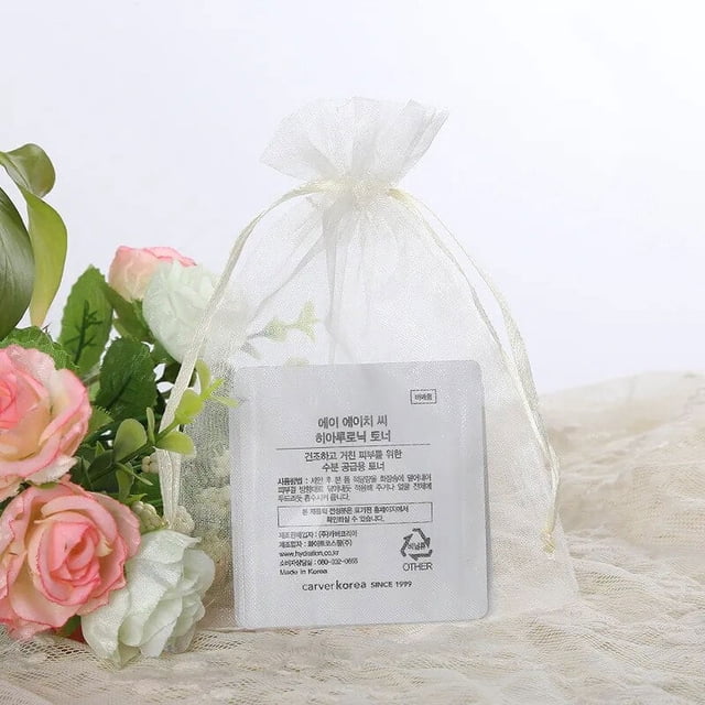 Bolsa de Organza transparente para embalaje de tul, contenedor de malla con cordón para joyería, regalo, 50%, 10 o 50 unidades