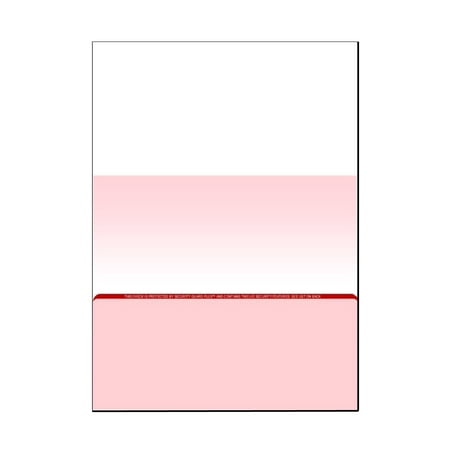Zapco High-Security Check Paper, Red w Complex Background Pattern, 8-1/2" x 11", Microperfed with 1-Up Check, 12 Security Features - PACK OF 250 SHEETS