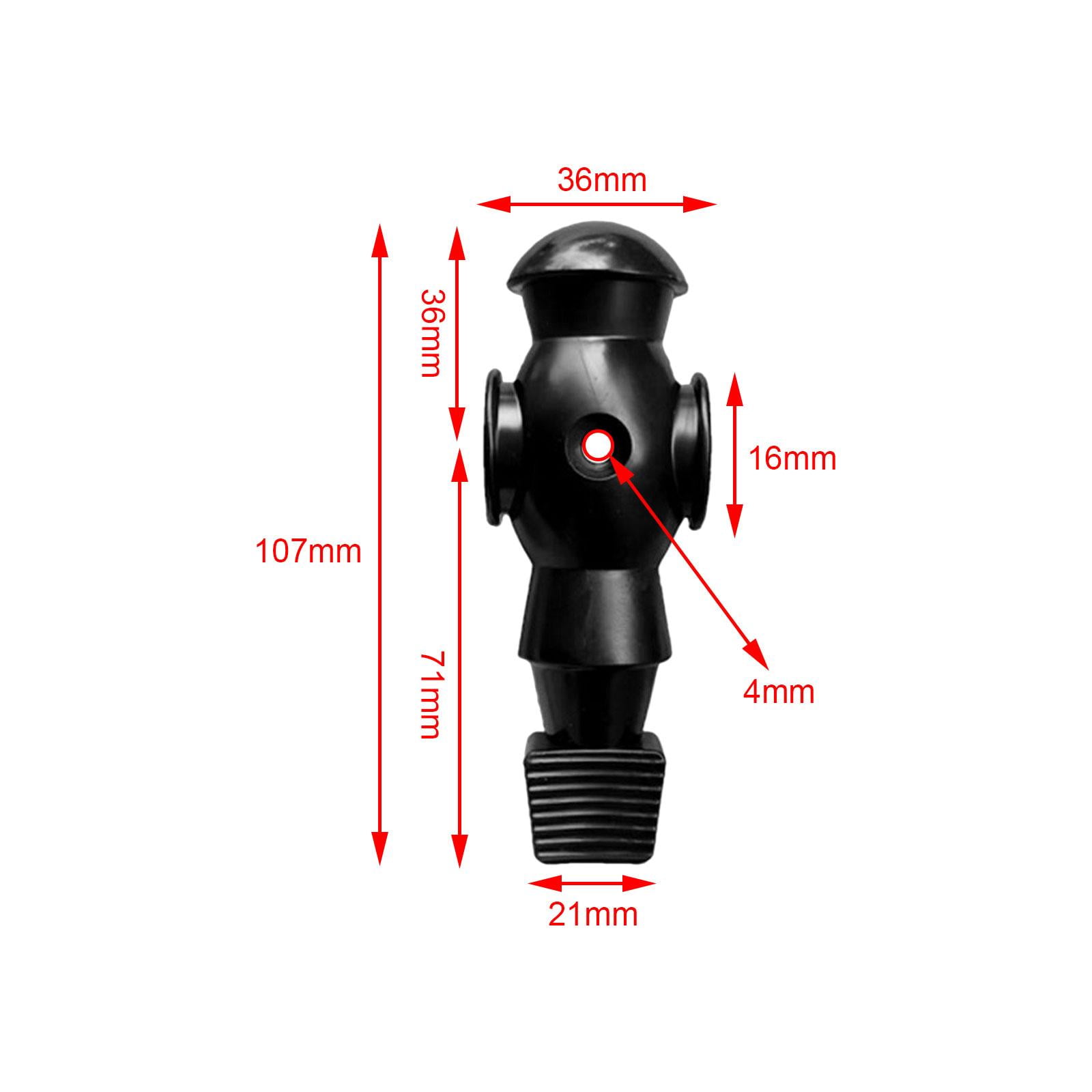 Omino Per Calciobalilla Sostituzione, Colore Nero, Altezza 10,8 Cm, Adatto A Barre Da 16 Mm - 2