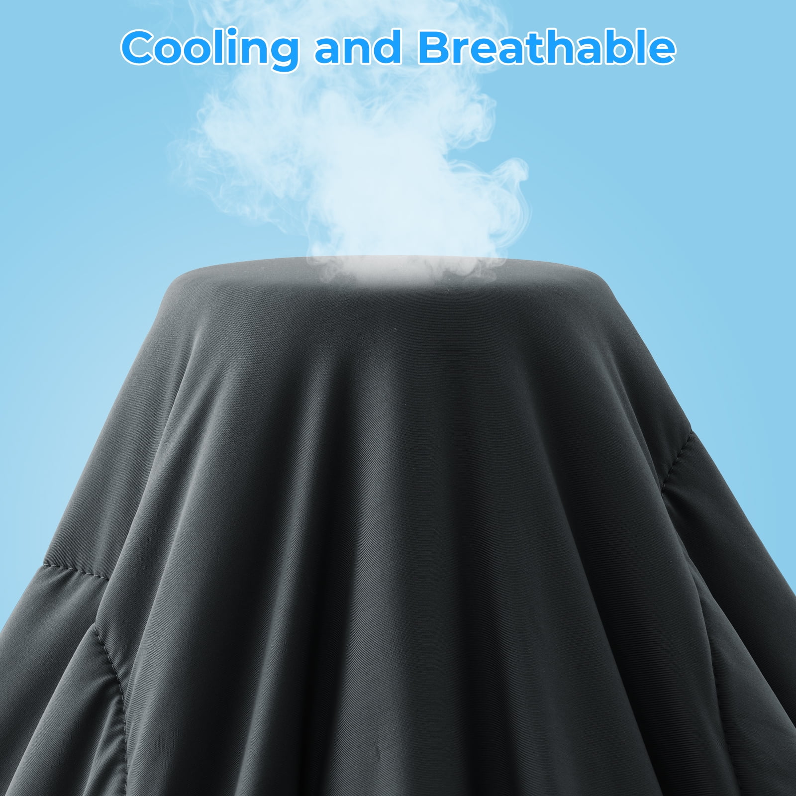 EMONIA Cooling Blanket Queen Size, Double-Sided Cooling Comforter for Hot Sleepers and Night Sweats, Soft Summer Cool Blanket, All-Season Lightweight Bed Comforter (Dark Gray 90"x90")