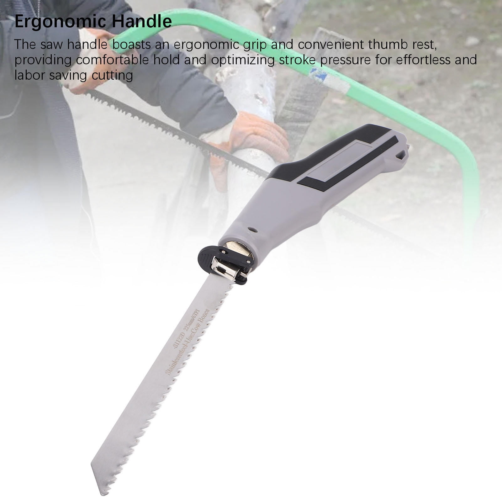 YAHHU Mini Reciprocating Saw Set – 2 Stainless Steel Fine‑Tooth Blades with Ergonomic Handle for Drywall, Plywood, Plastic & More