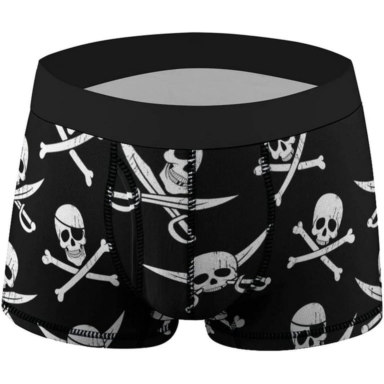 Pirate Pattern Men's Underwear Soft Boxer Briefs with Wide