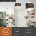 thumbnail image 2 of Burnaby 20.5-in W Gold Mid-Century Modern Ceiling Light Black Linen Drum Shade, 2 of 11