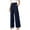 Navy, variant on yunLCZ Women's Straight Leg Pants High Wa Womens Daily Elastic Waist Pockets Straight Solid Color Casual Pants Loose Long Trousers