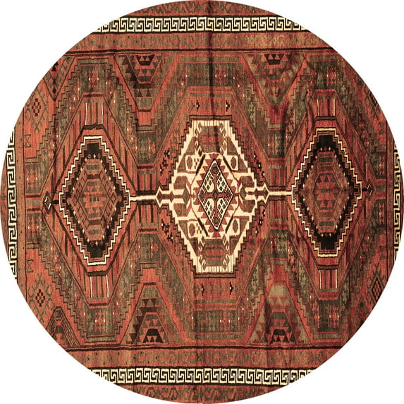 Ahgly Company Indoor Round Persian Brown Traditional Area Rugs, 4' Round