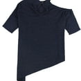 thumbnail image 2 of bar III Womens Asymmetrical Knit Blouse, Blue, Medium, 2 of 2