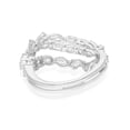 thumbnail image 3 of Triple Row Diamond Engagement Ring, Half Eternity Diamond Wedding Band, Split Shank Diamond Ring, Multi Shape Diamond Cocktail Ring, 14K White Gold Plated, 2.3 Ct Simulated Diamond, 3 of 4