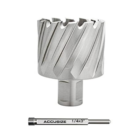

Accusize Industrial Tools 1-7/8 Cutting Dia x 1 Cutting Depth H.S.S. Annular Cutter Plus 1 Pilot Pin 2080-2035PIN