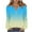 Sky Blue, variant on Ashirexll Womens Long Sleeve T Shirts Winter Tops for Women Non Positioning Printed V-Neck Button Up Slim Long Sleeve Blouse