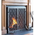 thumbnail image 3 of Plow & Hearth Large Geometric Screen with Doors, 44"W x 33"H - Pewter, 3 of 3
