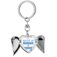 thumbnail image 1 of en argentina país amor Llavero de alas de ángel en forma de corazón, 1 of 3