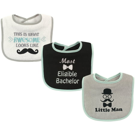 Luvable Friends Baby Boy and Girl Drooler Bibs, 3-Pack - Little
