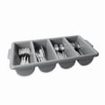 thumbnail image 2 of Contenedor de plástico para cubiertos de 4 compartimentos de Commercial Products, capacidad de 2 libras, color gris, suministros para uso en restaurantes y cocinas, 2 of 5