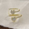 thumbnail image 6 of Yesbay 1 Pcs Women Ear Clip Ear Cuff Rhinestone Heart Smooth Polished C-shaped Non-pierced Anti-slip Stainless Lightweight Hip Hop Lady Ear Clips Club Jewelry, 6 of 7