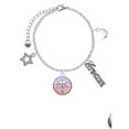 thumbnail image 2 of Delight Jewelry Silvertone Domed Multi Color CRNA Silvertone Dream Big Charm Bracelet, 7.5+2" Extender, 2 of 4