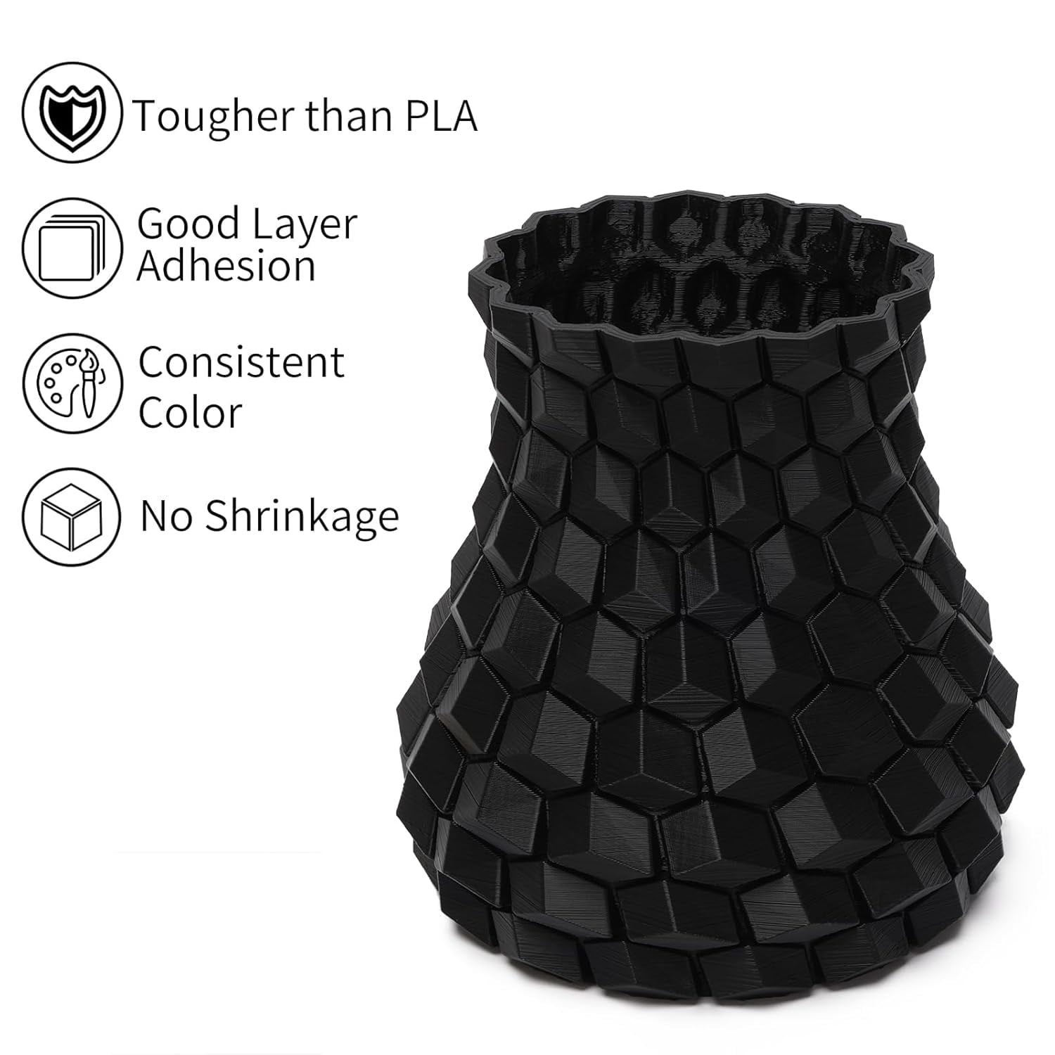 Micro Center PLA+ 3D Printing Filament 1.75mm - PLA Pro Dimensional Accuracy +/- 0.03 mm - 1kg Cardboard Spool (2.2 lbs) (1 Pack Black, 1.75mm)