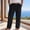 Black, variant on FengLS Men's Casual Cotton Pants Fashionable Solid Color Trousers with Side Pockets Summer Relaxed Wide Leg Beach Pants Elastic Waist Sweatpants