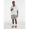 thumbnail image 2 of No Boundaries Boxy Fit Linen Blend Patterned Resort Shirt, Men's XS-4XLT, 2 of 5