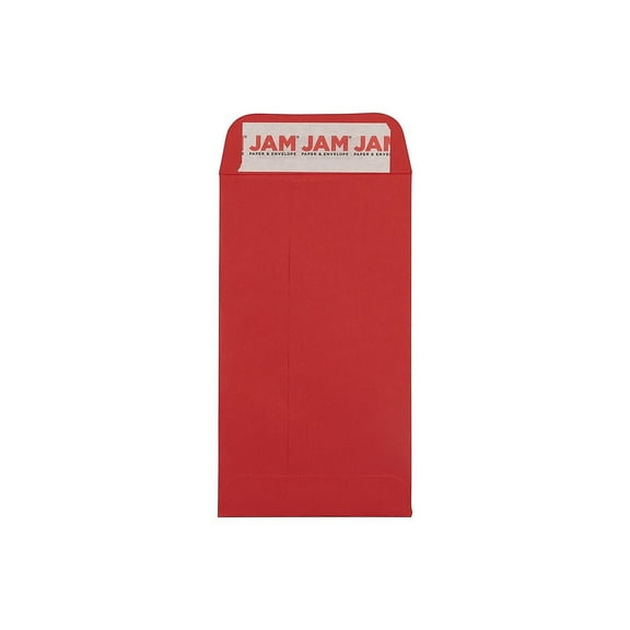 JAM Paper Self Seal #5 1/2 Coin Business Envelopes 3 1/8" x 5 1/2" Red 50/Pack (174147509I)