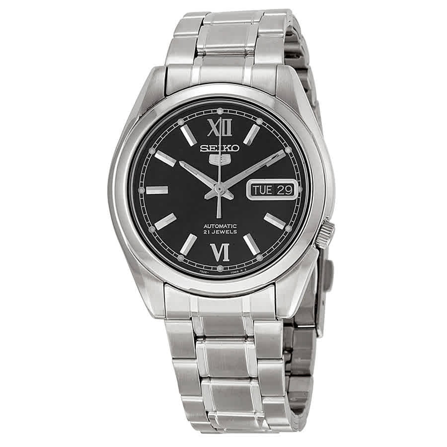 Seiko Men's 5 Automatic SNKL55K Silver Stainless-Steel Automatic Watch ...