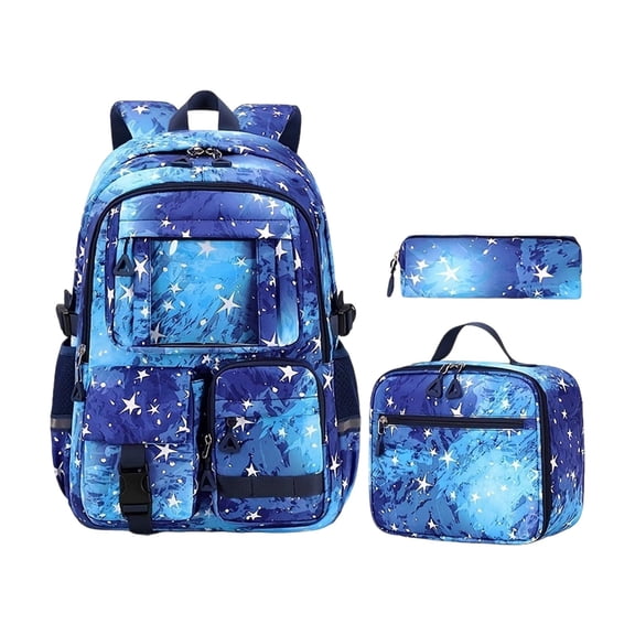 3Pcs Corduroy Kids Backpack for Girls School Bag with Lunch Bag, Bookbag Multi-Pocket Girls Backpack