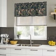thumbnail image 4 of 2 Pack Valances for Window, Black Flowers Short Curtains for Kitchen Bedroom Living Room, Spring Floral Elegant Pastoral Vintage Rod Pocket Small Window Treatment Valance Drapes 42 x 18 Inch, 4 of 8