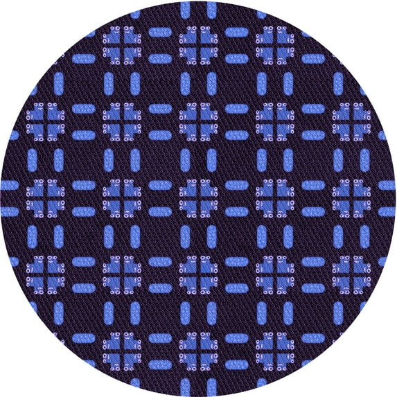 Ahgly Company Indoor Round Patterned Slate Blue Area Rugs, 5' Round